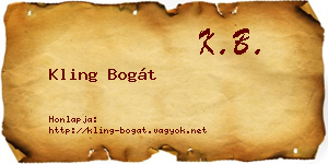 Kling Bogát névjegykártya